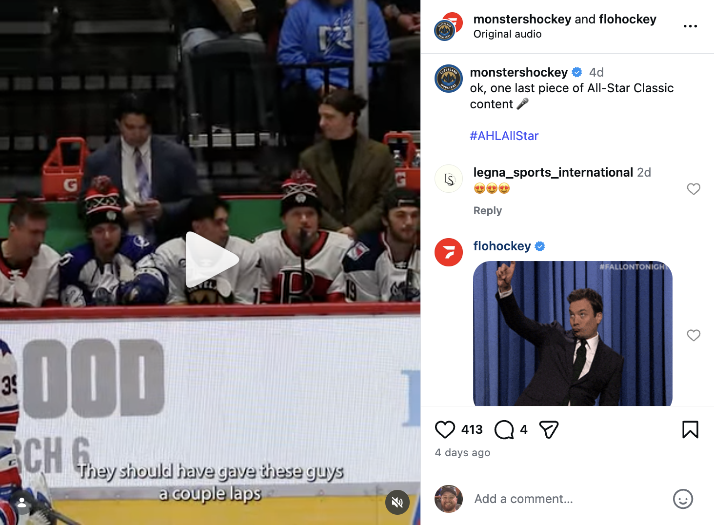 Monsters Hockey - Instagram Post